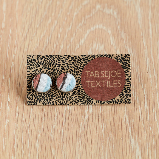 Textile stud earrings - Water