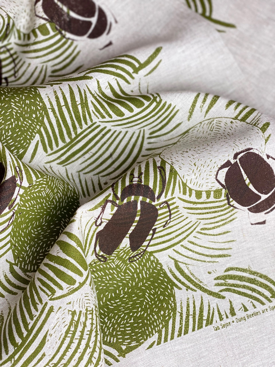 Linen Tea Towel pack - Dung Beetles - earth and blue