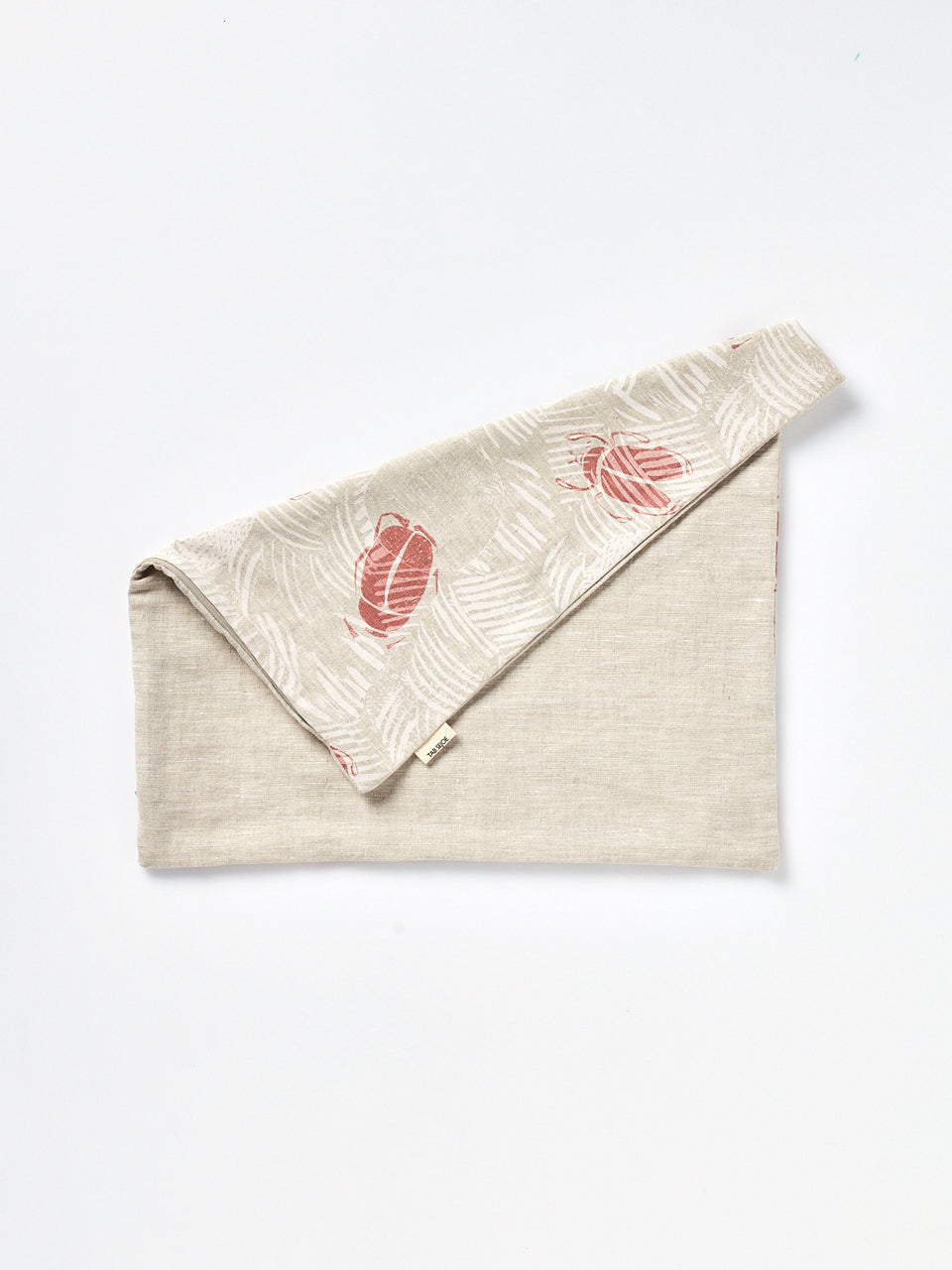 Linen Cushion Cover - Dung beetles flossy pink