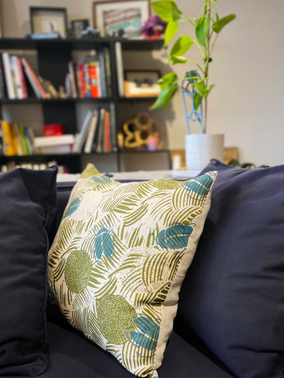 Linen Cushion Cover - Dung beetles