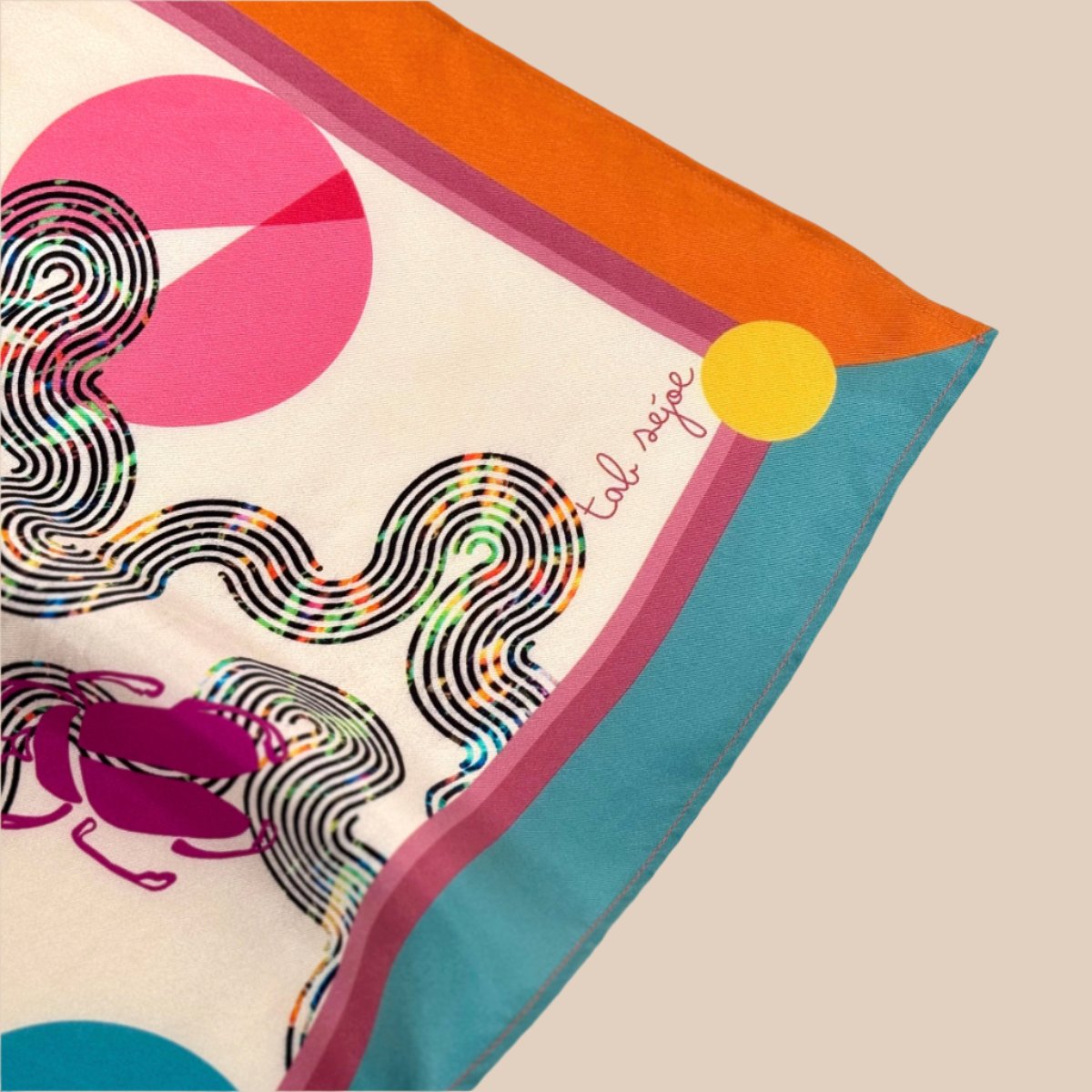 Disco Beetle Trails 100% Silk Scarf - Copper