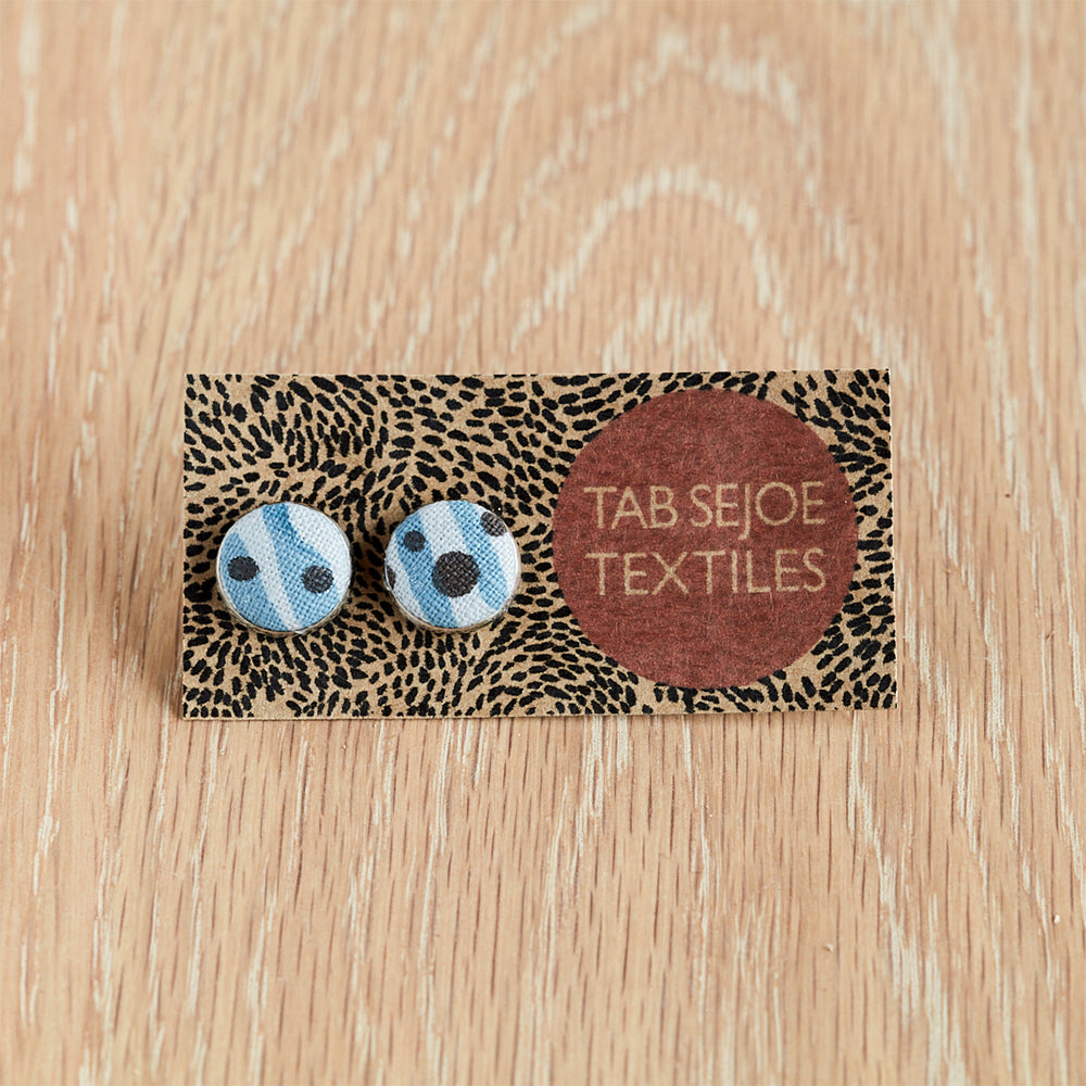 Textile stud earrings - Water