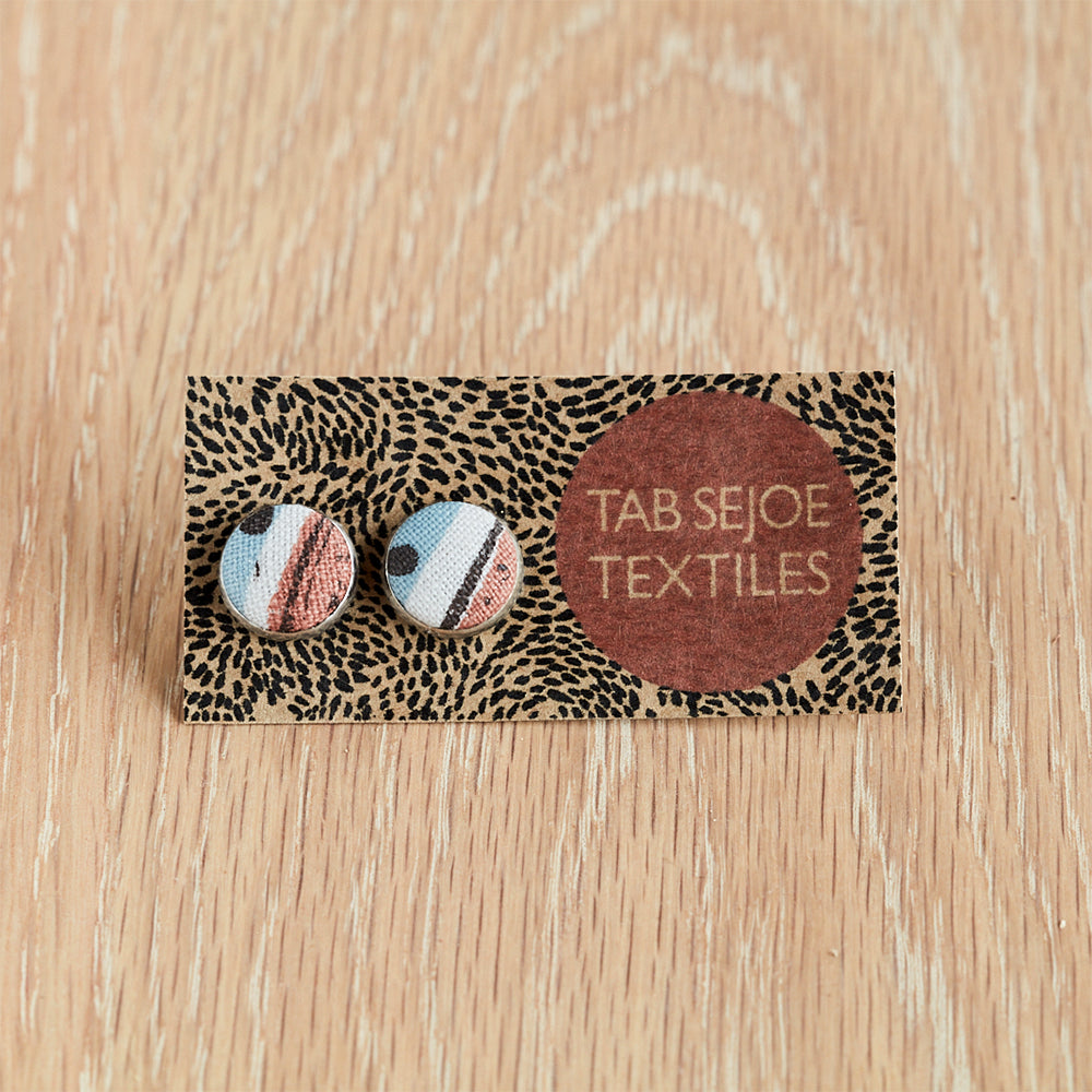 Textile stud earrings - Water